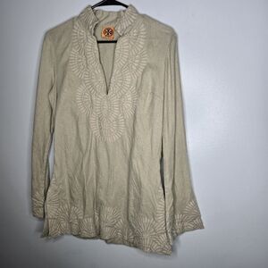 Toey Burch Boho Linen size 6 Sand Top